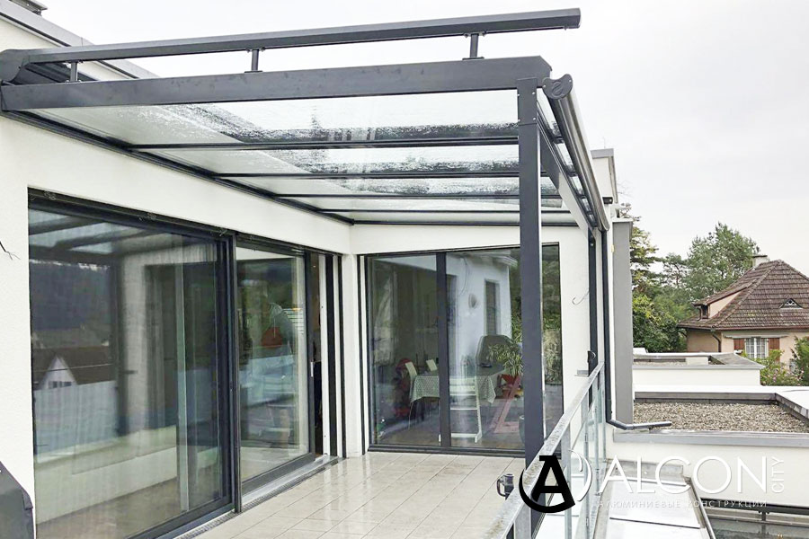 Алюминиевая стеклянная крыша для террасы в Балакове